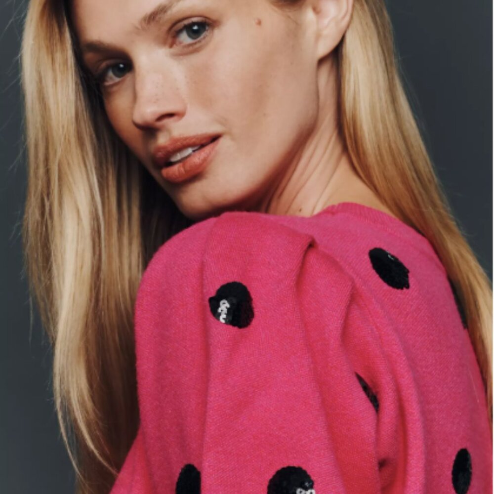 English Factory Puff-Sleeve Crew-Neck Sweater - Picture 2 of 3